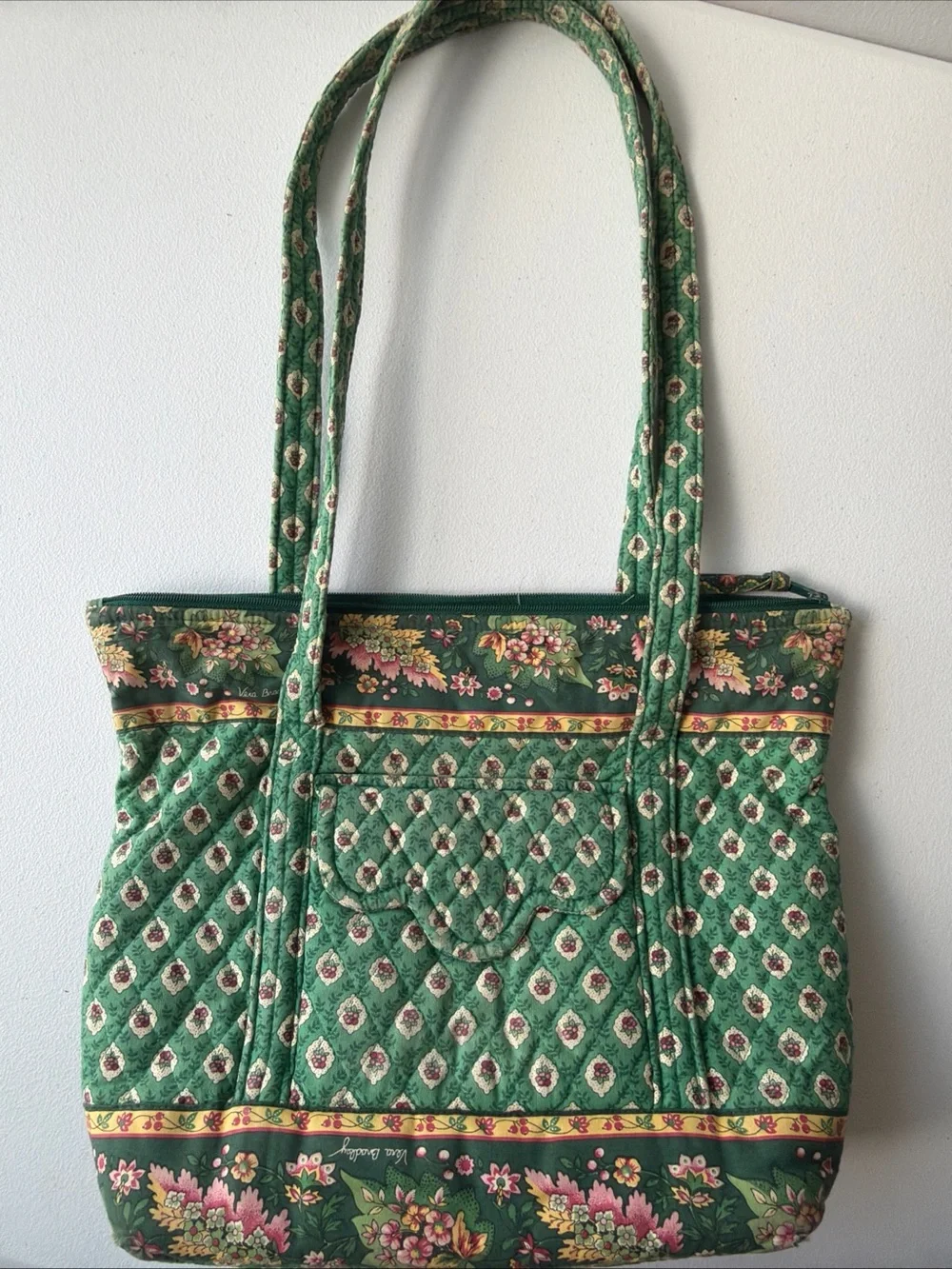 Vera Bradley Green Quilted Floral Tote